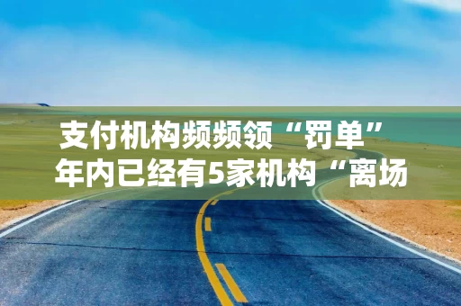 支付机构频频领“罚单” 年内已经有5家机构“离场”