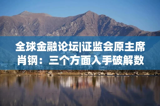 全球金融论坛|证监会原主席肖钢：三个方面入手破解数字经济发展堵点