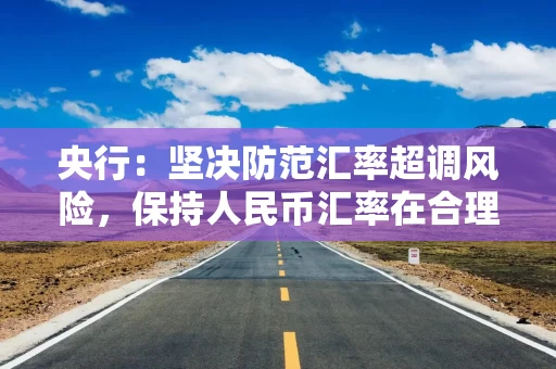 央行：坚决防范汇率超调风险，保持人民币汇率在合理均衡水平上基本稳定