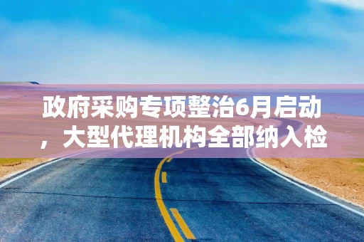 政府采购专项整治6月启动，大型代理机构全部纳入检查