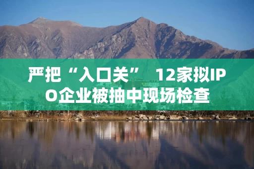 严把“入口关”  12家拟IPO企业被抽中现场检查