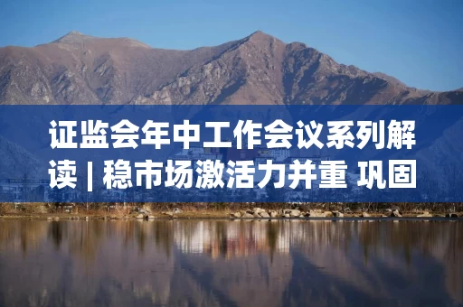 证监会年中工作会议系列解读 | 稳市场激活力并重 巩固资本市场回稳向好态势