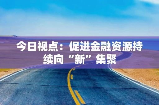 今日视点：促进金融资源持续向“新”集聚