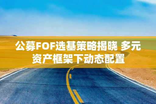 公募FOF选基策略揭晓 多元资产框架下动态配置