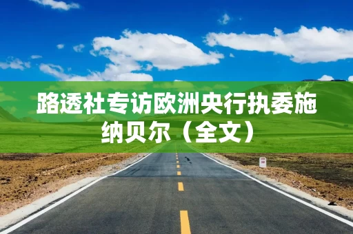 路透社专访欧洲央行执委施纳贝尔（全文）