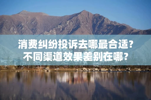 消费纠纷投诉去哪最合适？不同渠道效果差别在哪？