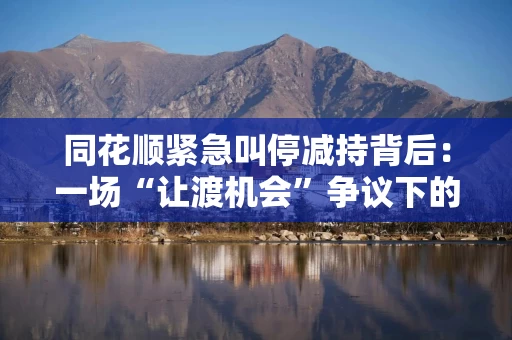 同花顺紧急叫停减持背后：一场“让渡机会”争议下的信任修复战