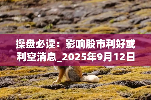 操盘必读：影响股市利好或利空消息_2025年9月12日_财经新闻