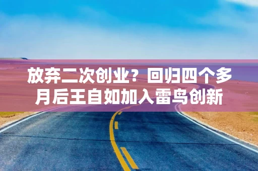放弃二次创业？回归四个多月后王自如加入雷鸟创新