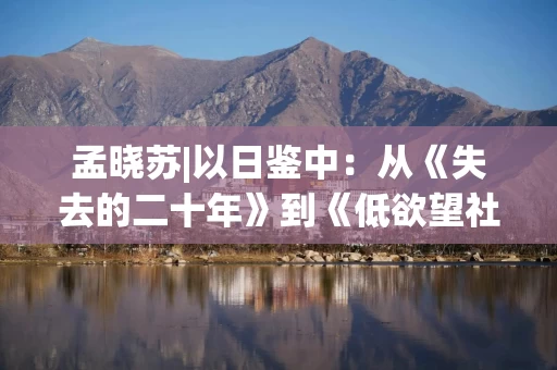 孟晓苏|以日鉴中：从《失去的二十年》到《低欲望社会》的警示与启示