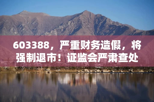 603388，严重财务造假，将强制退市！证监会严肃查处！