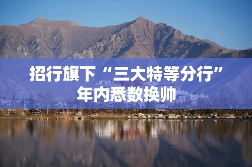 招行旗下“三大特等分行”年内悉数换帅
