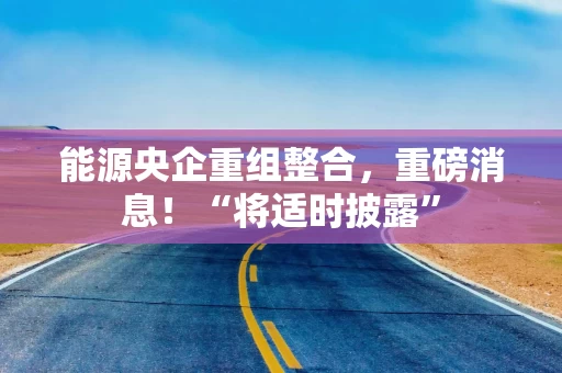 能源央企重组整合，重磅消息！“将适时披露”
