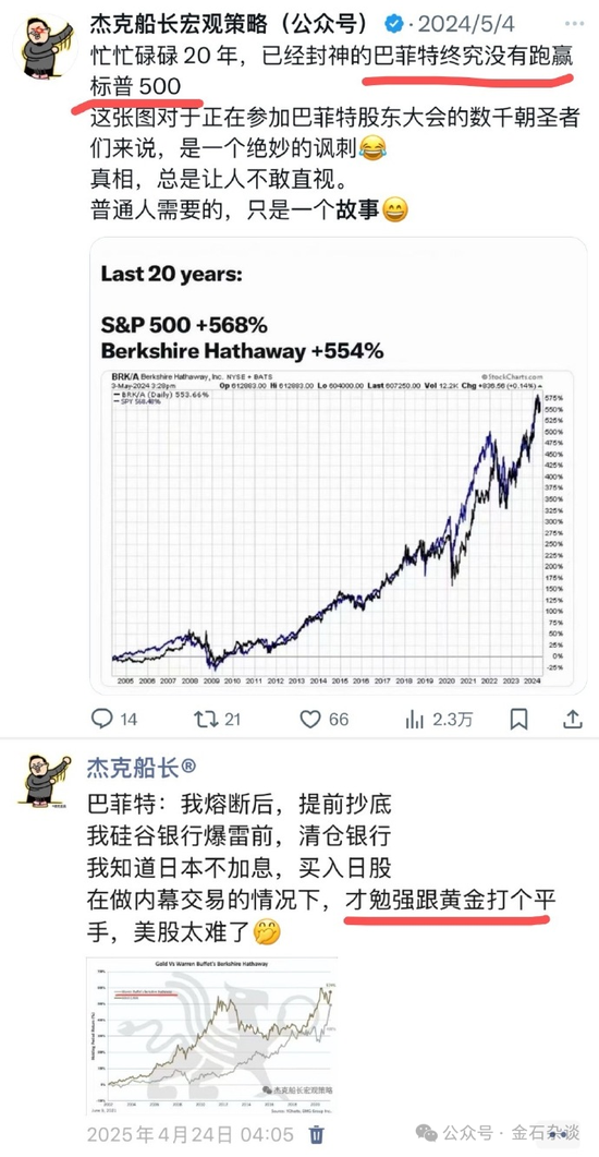 年化20%！2万人朝圣，巴菲特过去20年跑不赢标普？真相来了