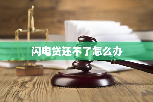 闪电贷还不了怎么办 闪电贷还不了怎么办