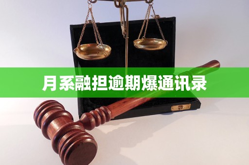 月系融担逾期爆通讯录 月系融担逾期爆通讯录