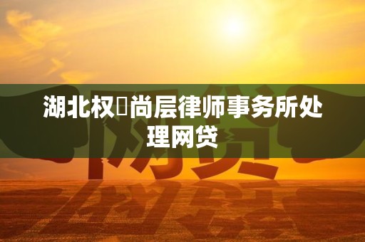 湖北权璟尚层律师事务所处理网贷