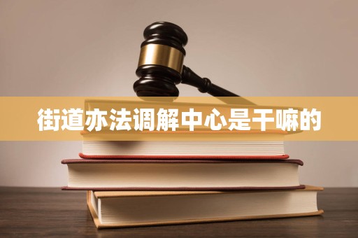 街道亦法调解中心是干嘛的 街道亦法调解中心是干嘛的