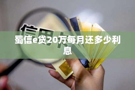 蜀信e贷20万每月还多少利息