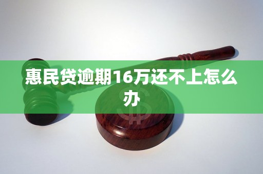 惠民贷逾期16万还不上怎么办