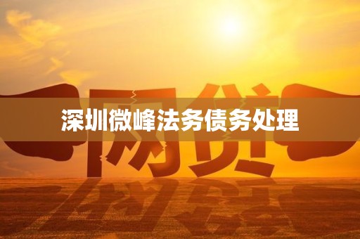 深圳微峰法务债务处理 深圳微峰法务债务处理