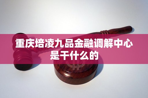 重庆培凌九品金融调解中心是干什么的 重庆培凌九品金融调解中心是干什么的