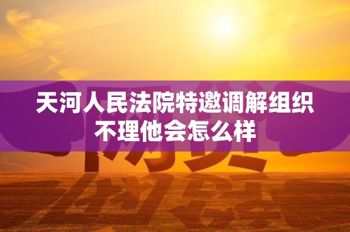 天河人民法院特邀调解组织不理他会怎么样 天河人民法院特邀调解组织不理他会怎么样