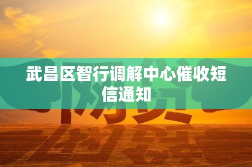 武昌区智行调解中心催收短信通知