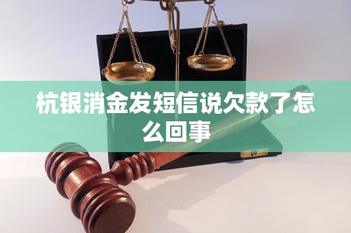 杭银消金发短信说欠款了怎么回事