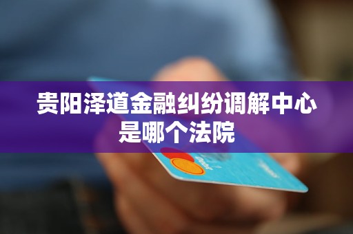 贵阳泽道金融纠纷调解中心是哪个法院