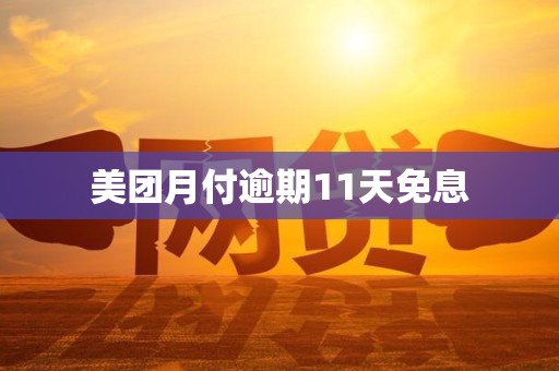 美团月付逾期11天免息