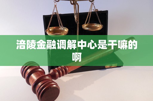 涪陵金融调解中心是干嘛的啊 涪陵金融调解中心是干嘛的啊