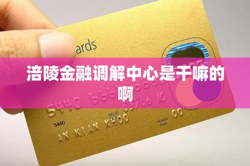 涪陵金融调解中心是干嘛的啊 涪陵金融调解中心是干嘛的啊