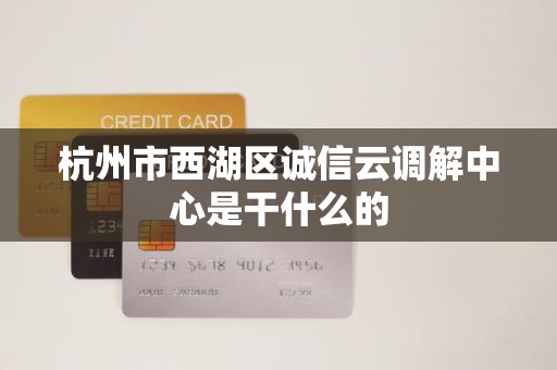 杭州市西湖区诚信云调解中心是干什么的