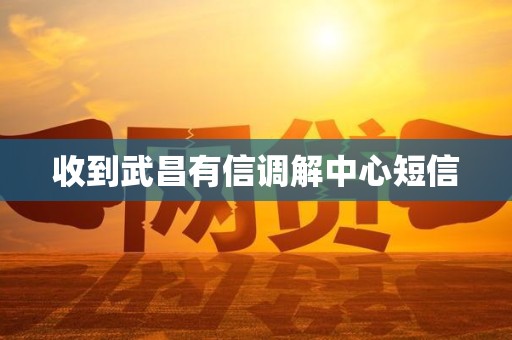 收到武昌有信调解中心短信