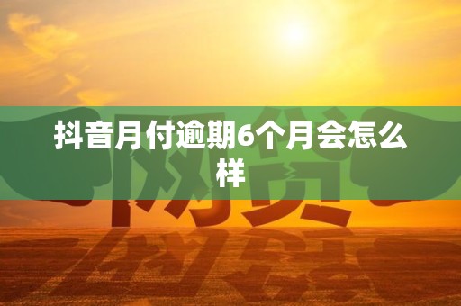 抖音月付逾期6个月会怎么样