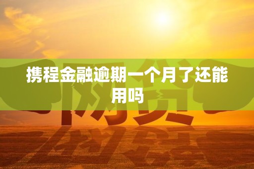 携程金融逾期一个月了还能用吗