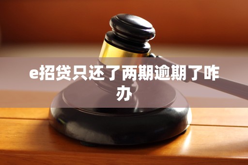 e招贷只还了两期逾期了咋办 e招贷只还了两期逾期了咋办