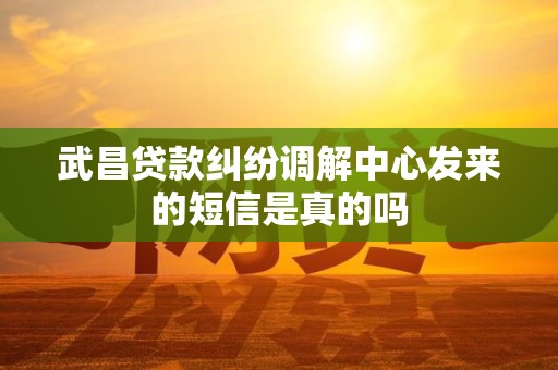 武昌贷款纠纷调解中心发来的短信是真的吗 武昌贷款纠纷调解中心发来的短信是真的吗