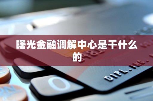 曙光金融调解中心是干什么的