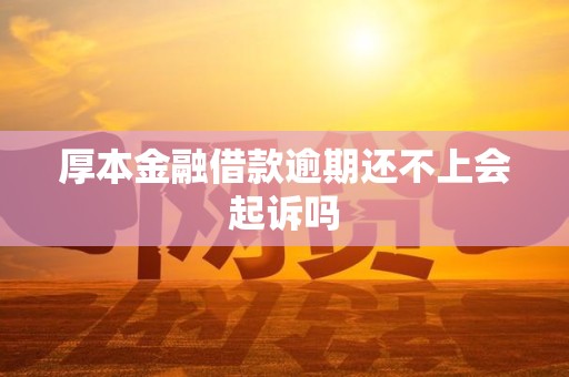 厚本金融借款逾期还不上会起诉吗