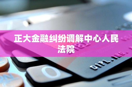 正大金融纠纷调解中心人民法院