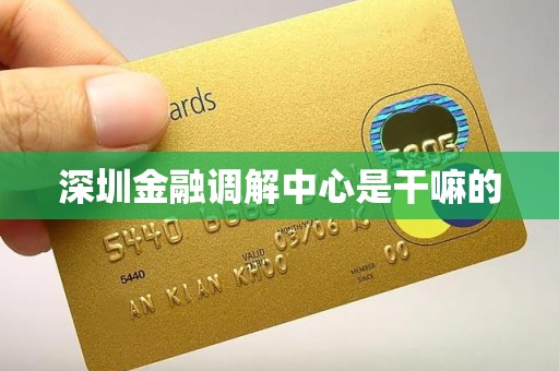 深圳金融调解中心是干嘛的 深圳金融调解中心是干嘛的