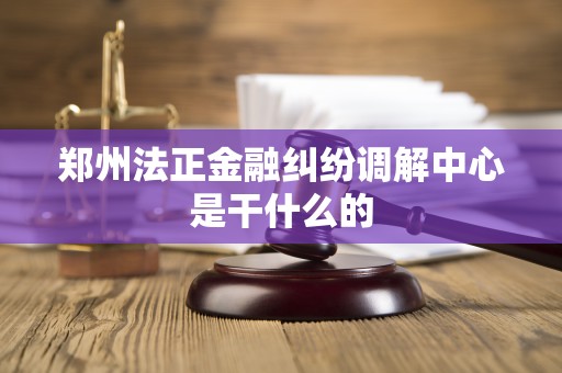 郑州法正金融纠纷调解中心是干什么的