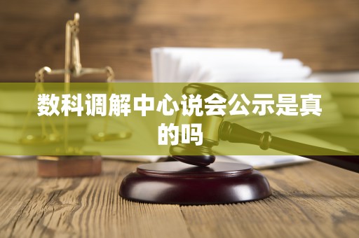 数科调解中心说会公示是真的吗 数科调解中心说会公示是真的吗
