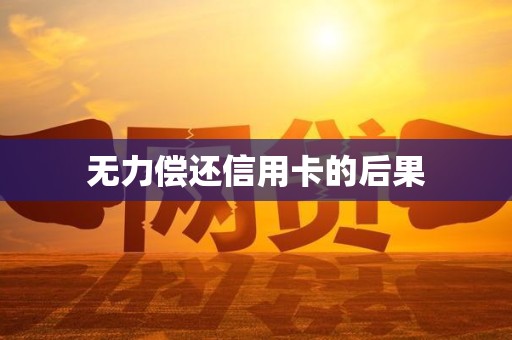 无力偿还信用卡的后果 无力偿还信用卡的后果