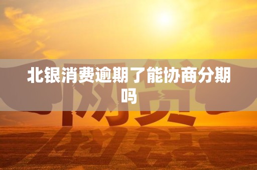 北银消费逾期了能协商分期吗 北银消费逾期了能协商分期吗