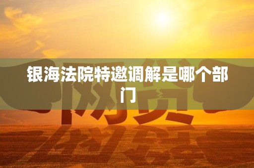 银海法院特邀调解是哪个部门