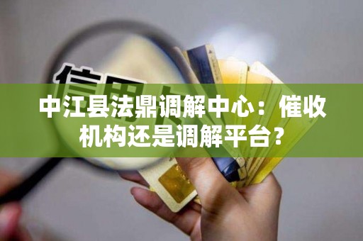 中江县法鼎调解中心：催收机构还是调解平台？