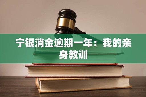 宁银消金逾期一年:我的亲身教训 宁银消金逾期一年:我的亲身教训